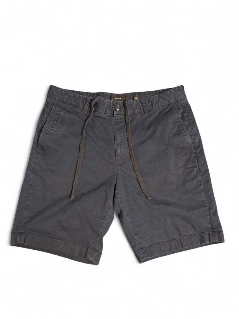 Vince Men's Navy Blue Cotton Button  and zip with Drawstring Shorts